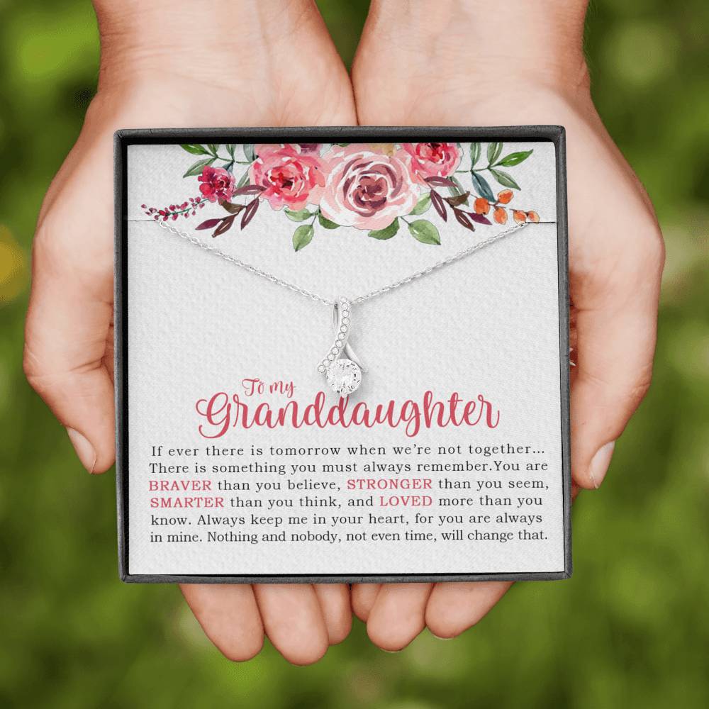 To My Granddaughter Necklace, Granddaughter Gifts From Grandma and Grandpa