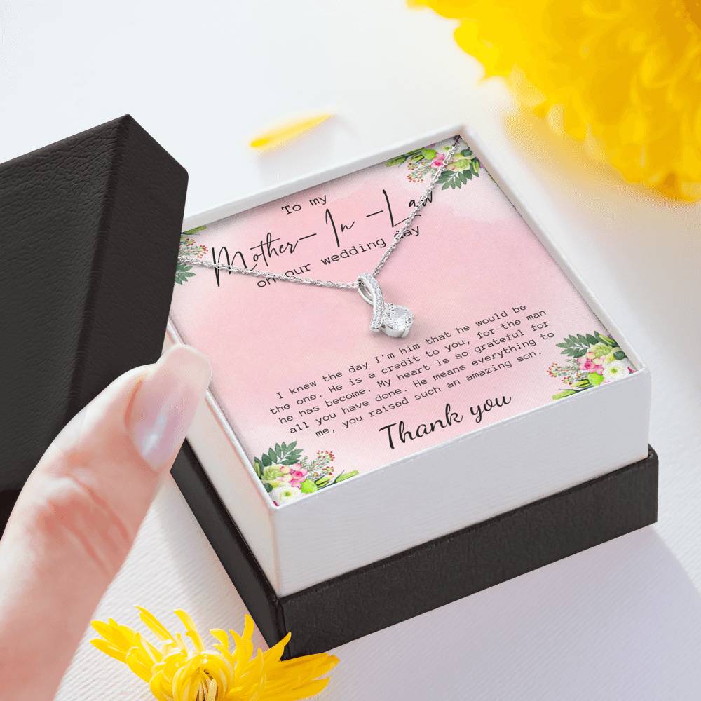 Mother In Law Gift from Bride Necklace, Mother In Law Gift on Wedding Day Gifts
