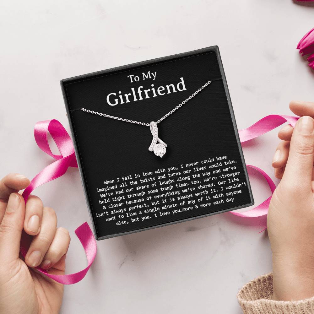 To My Girlfriend Necklace, Necklace for Girlfriend,Valentine Day Gifts for Girlfriend
