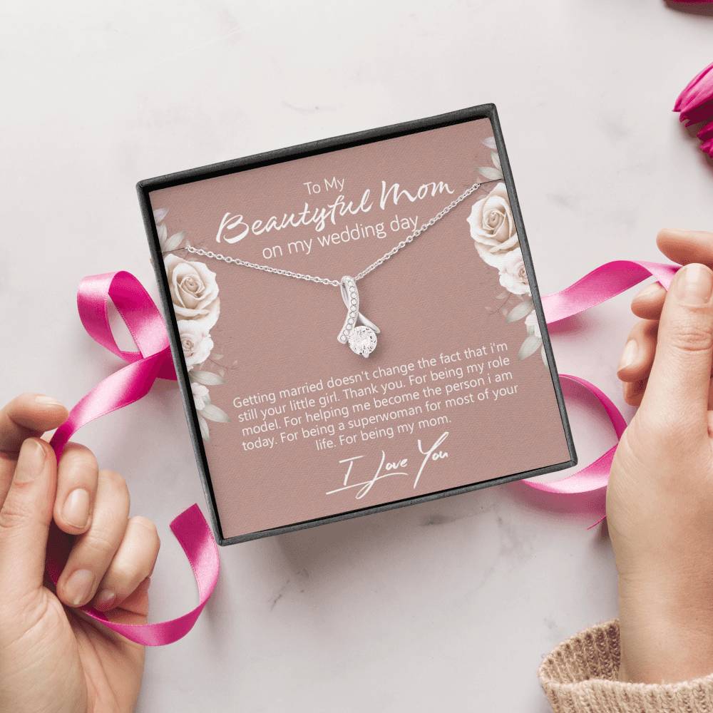 Mom Wedding Gift from Bride, Gift for Mom on Wedding Day, Mother of the Bride Necklace, Wedding Gift for Mom, Bride to Mom Gift