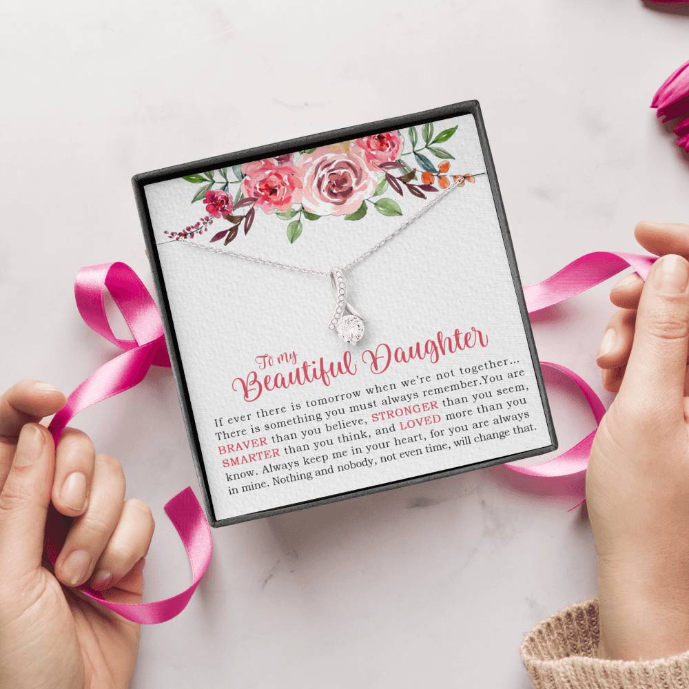 To My Beautiful Daughter Necklace, Dad And Daughter, Birthday Gift For Daughter