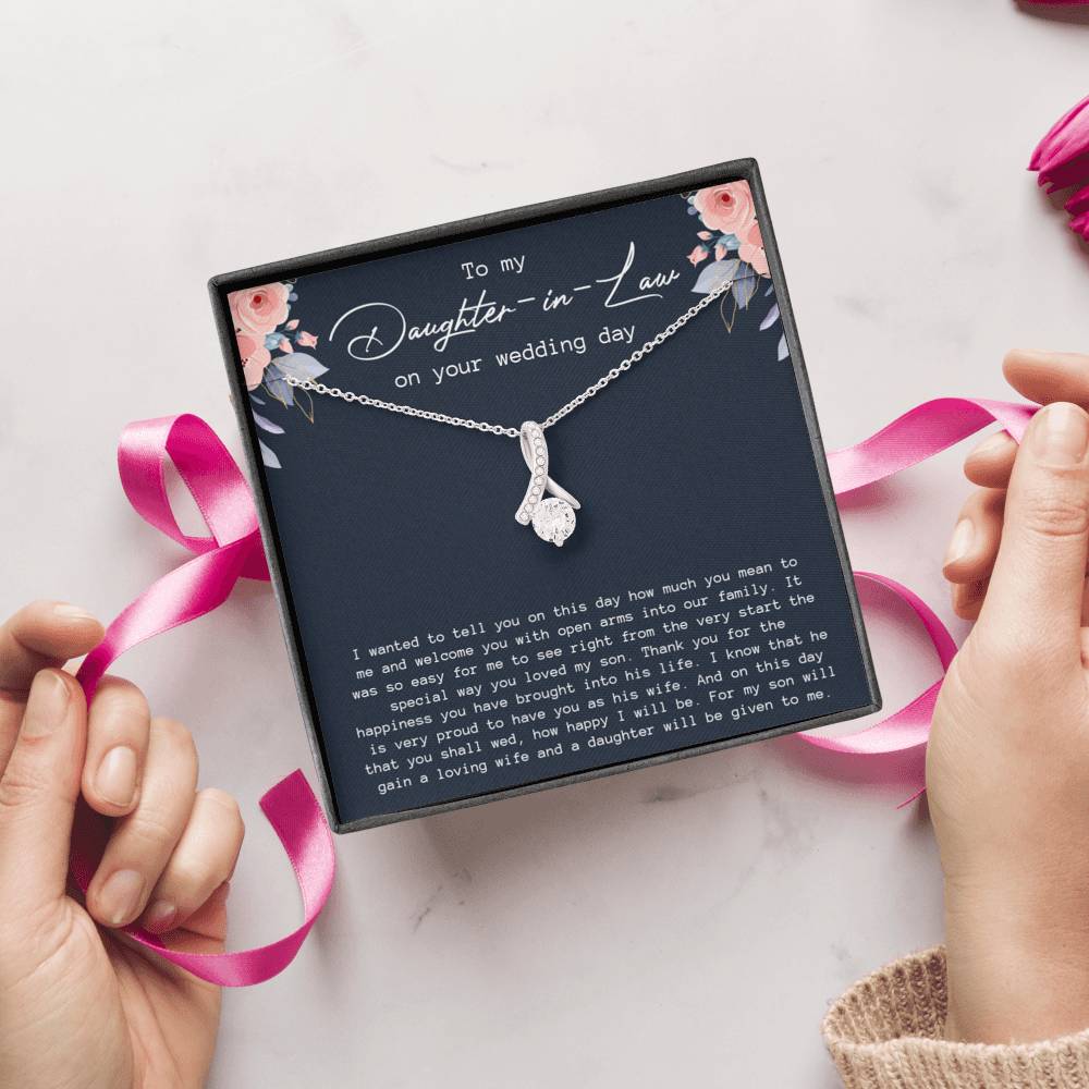 To My Daughter In Law Necklace, Wedding Gift, Bride Gift from Mother In Law Gift