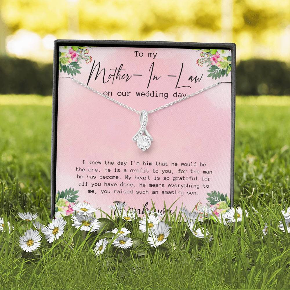 Mother In Law Gift from Bride Necklace, Mother In Law Gift on Wedding Day Gifts