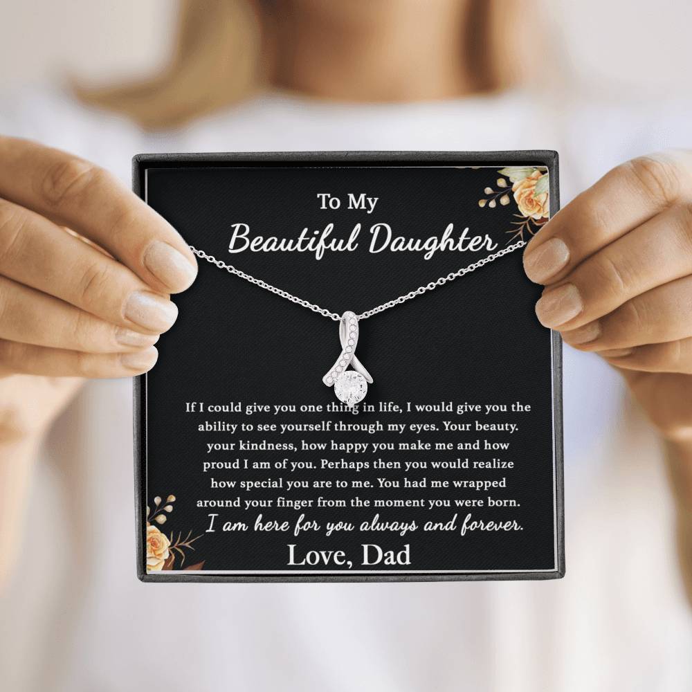 To My Daughter Necklace, Father to Daughter Gift, Birthday Gift from Dad