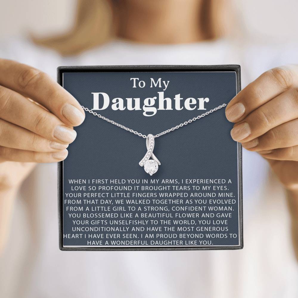 To My Daughter Necklace - Daughter Gift From Mom, Daughter Necklace, Gifts to Daughter