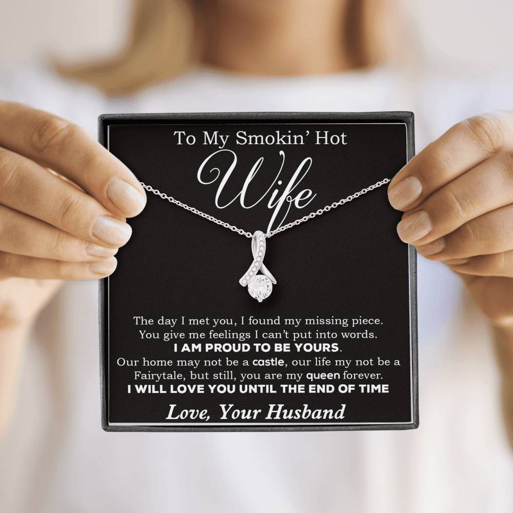 To My Smokin' Hot Wife Necklace, Birthday Necklace For Wife,Birthday Gift