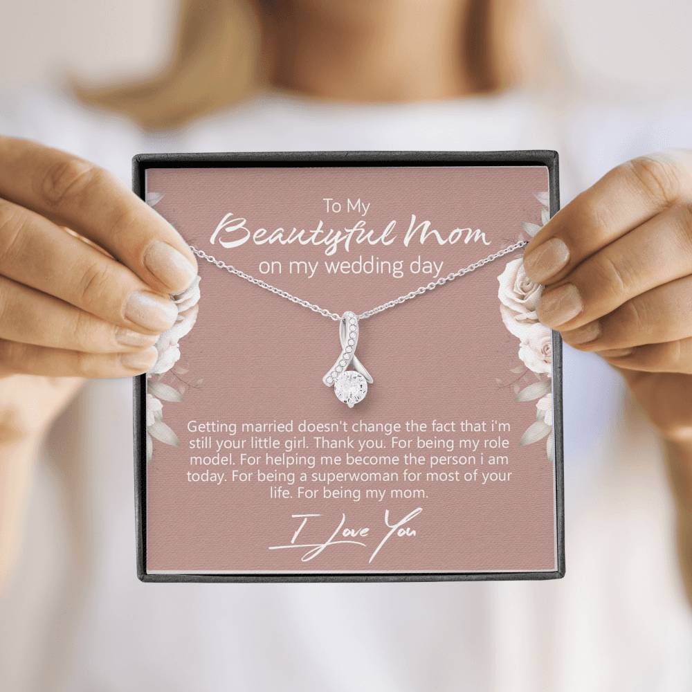 Mom Wedding Gift from Bride, Gift for Mom on Wedding Day, Mother of the Bride Necklace, Wedding Gift for Mom, Bride to Mom Gift