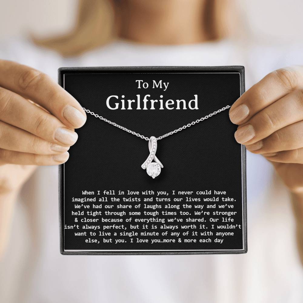 To My Girlfriend Necklace, Necklace for Girlfriend,Valentine Day Gifts for Girlfriend