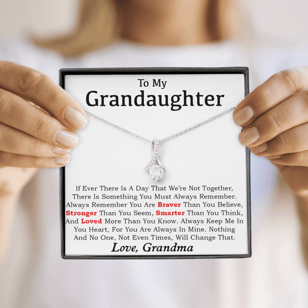 To My Granddaughter Necklace, Granddaughter Gifts From Grandma and Grandpa