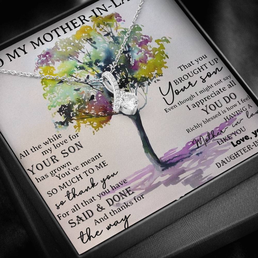 To My Mother in Law Necklace, Mother in Law Gift From Bride Gift, Birthday Gift