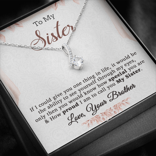 To My Sister Necklace, Brother to Sister, Birthday gift For Sister from Brother