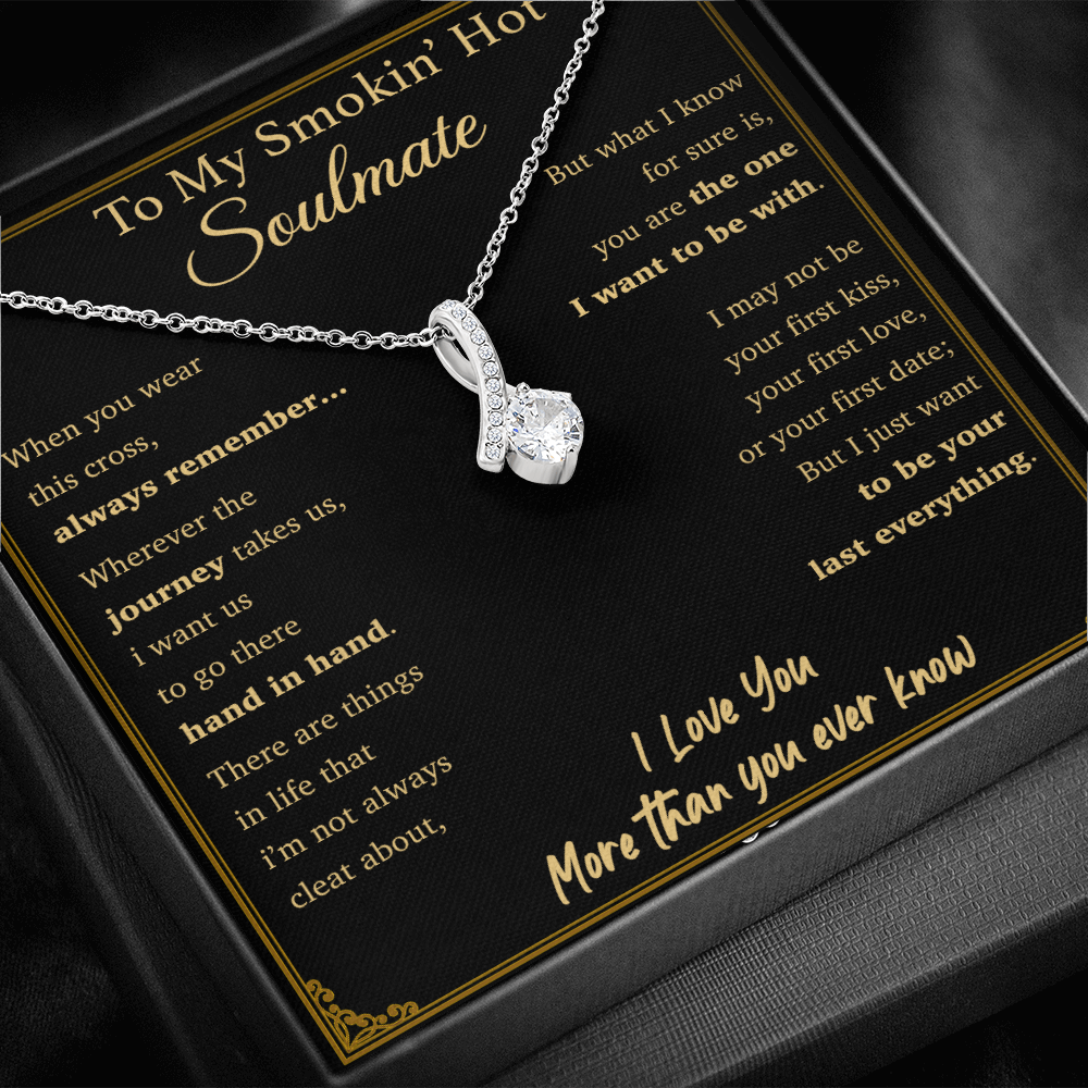 To My Soulmate Necklace Engagement Anniversary Gift for Her Birthday