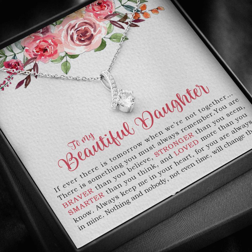 To My Beautiful Daughter Necklace, Dad And Daughter, Birthday Gift For Daughter