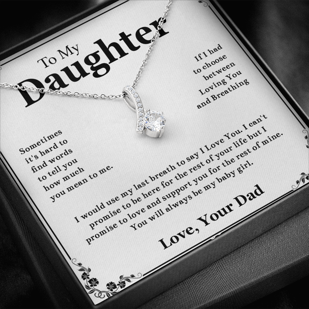 To My Daughter Necklace, Daughter Father Necklace, Daughter Gift from Dad
