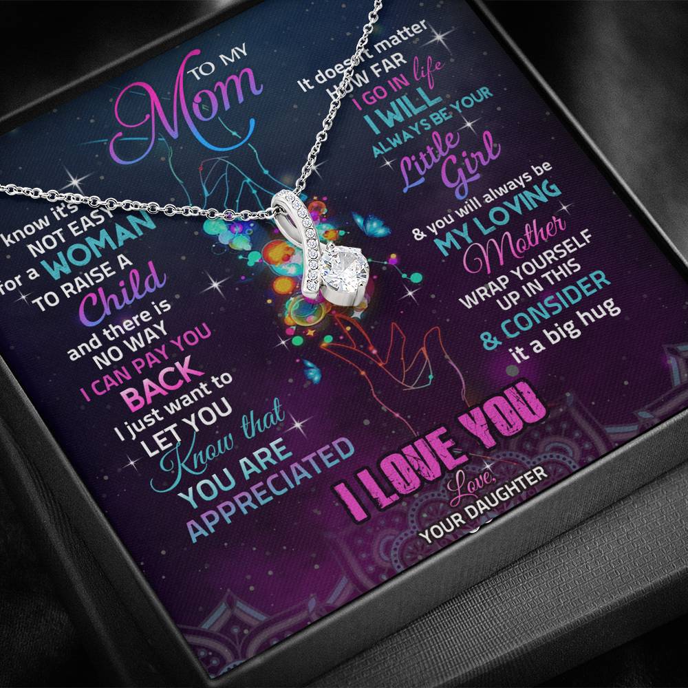 To My Mom Necklace, Gift for Mom from Daughter, Mom Wedding Gift