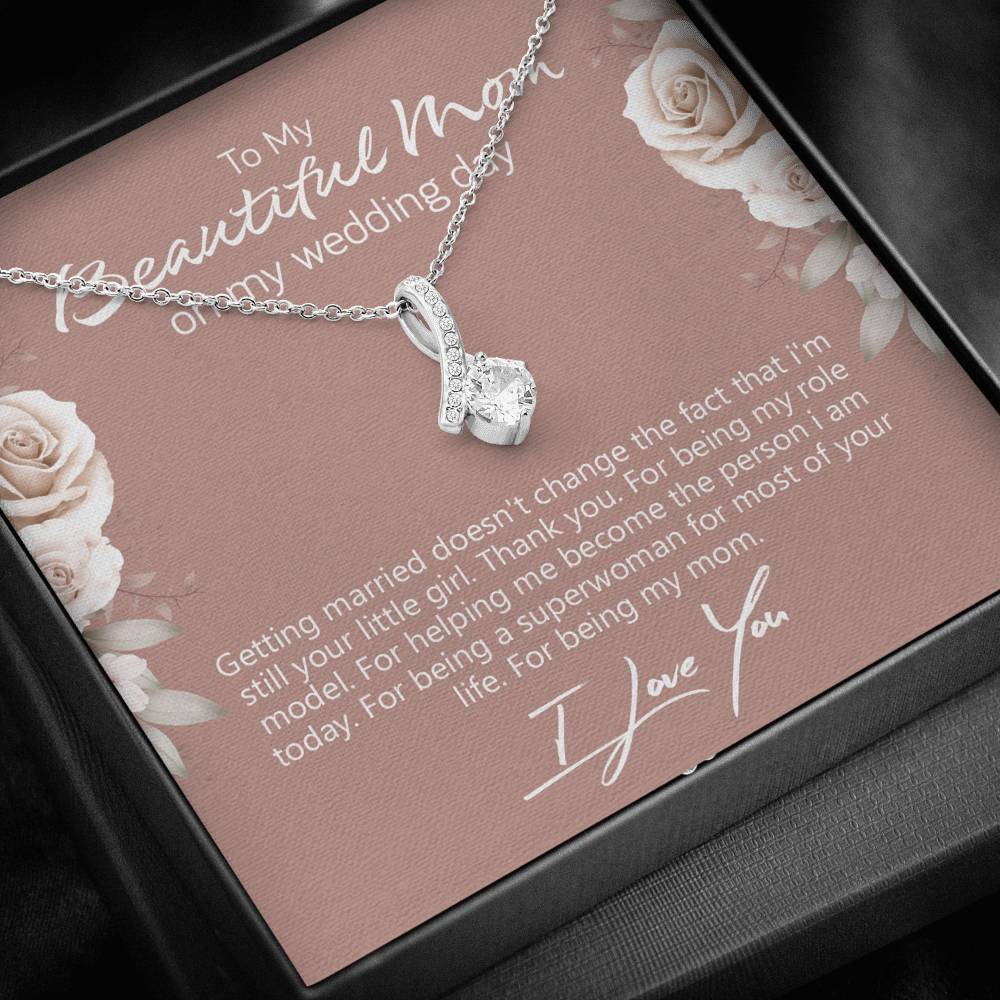 Mom Wedding Gift from Bride, Gift for Mom on Wedding Day, Mother of the Bride Necklace