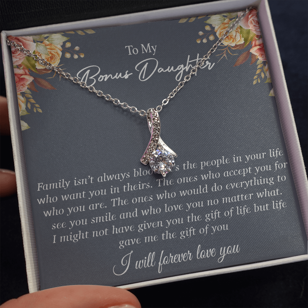 To my Bonus Daughter Necklace, Bonus Daughter, Step Daughter Gift