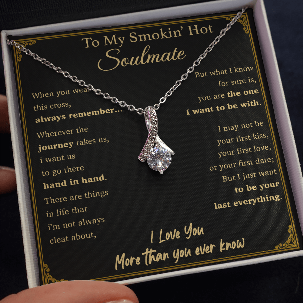 To My Soulmate Necklace Engagement Anniversary Gift for Her Birthday
