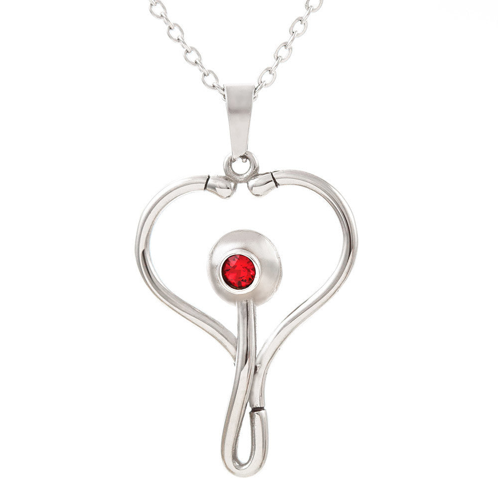 Stethoscope Heart Necklace Nurse Necklace With Message Card Nurse Gift