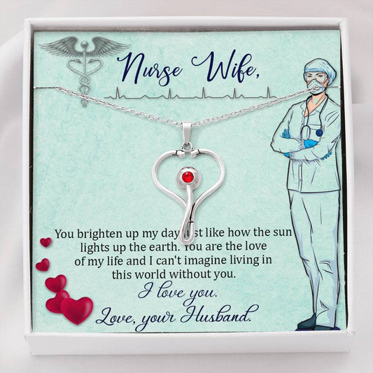 Stethoscope Heart Necklace Nurse Necklace With Message Card Nurse Gift