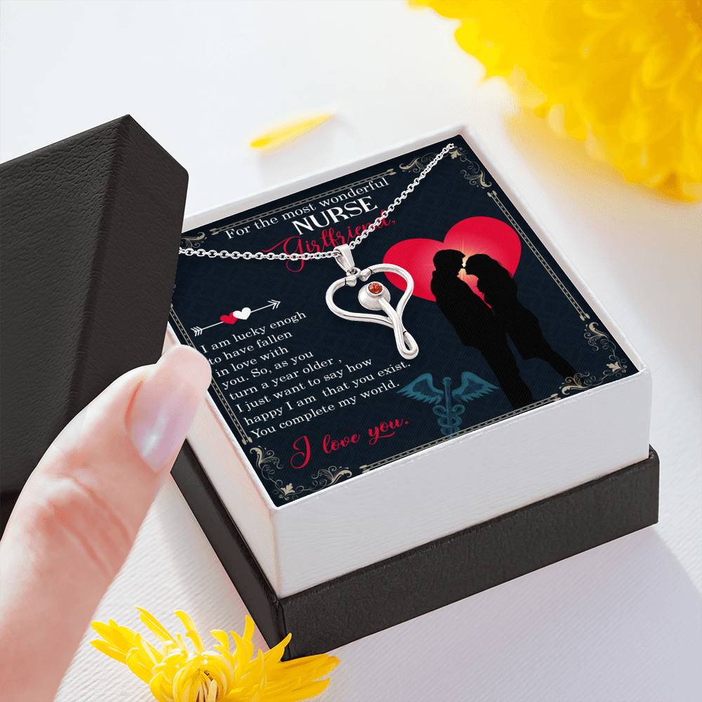 Stethoscope Heart Necklace Nurse Necklace With Message Card Nurse Gift