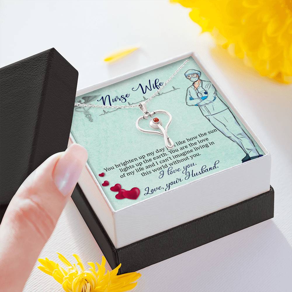 Stethoscope Heart Necklace Nurse Necklace With Message Card Nurse Gift