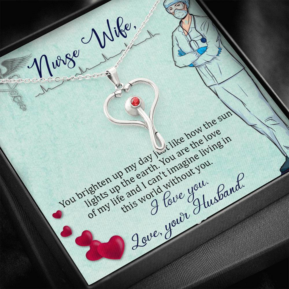 Stethoscope Heart Necklace Nurse Necklace With Message Card Nurse Gift