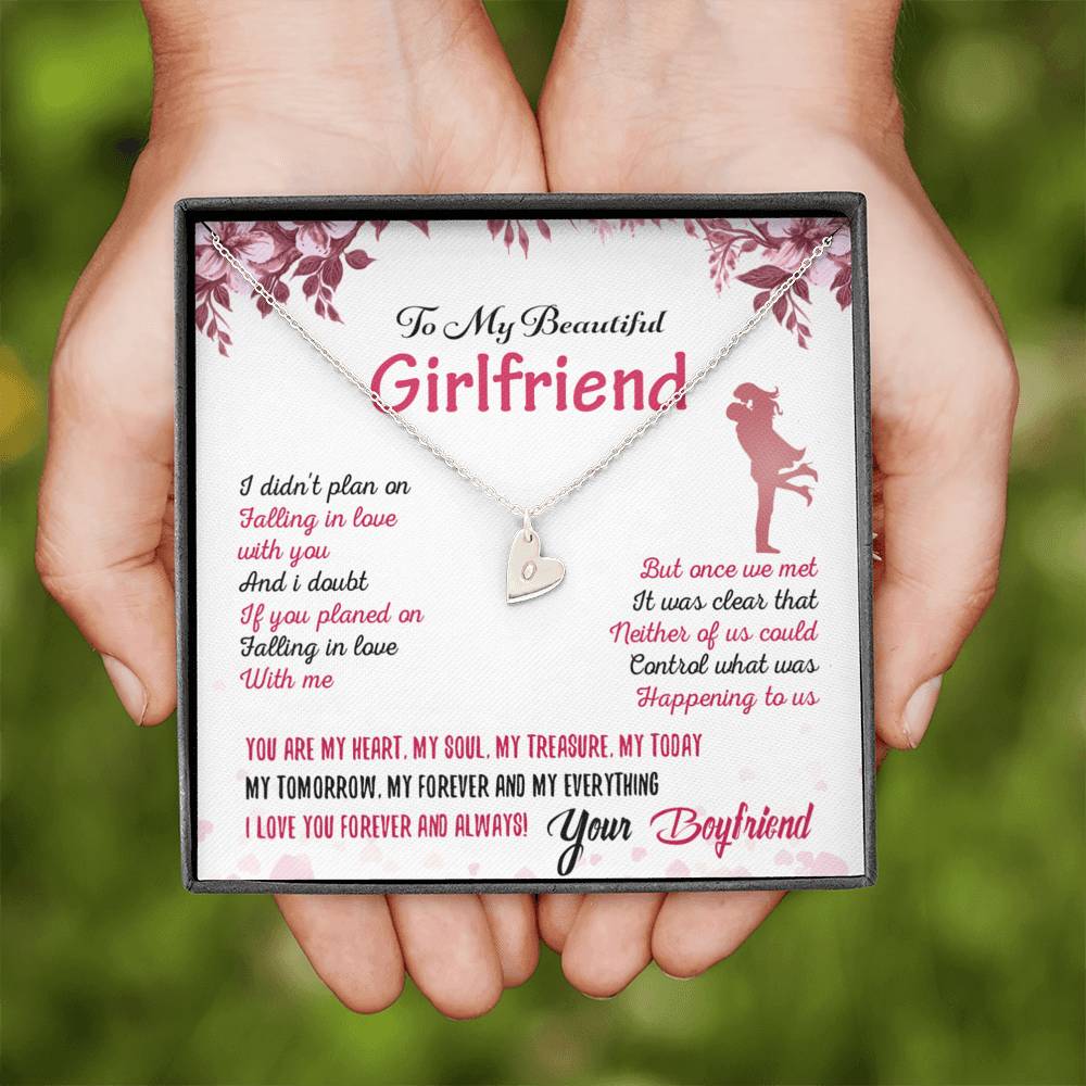 To My Girlfriend Sweetest Hearts Necklace Gift for Valentine Birthday