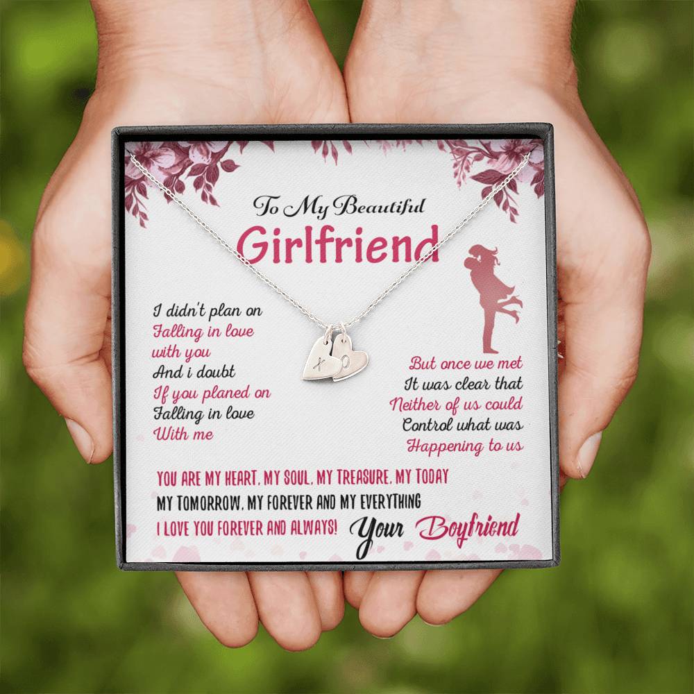 To My Girlfriend Sweetest Hearts Necklace Gift for Valentine Birthday