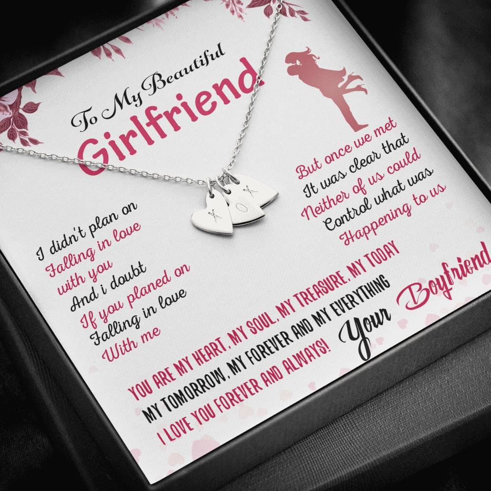 To My Girlfriend Sweetest Hearts Necklace Gift for Valentine Birthday