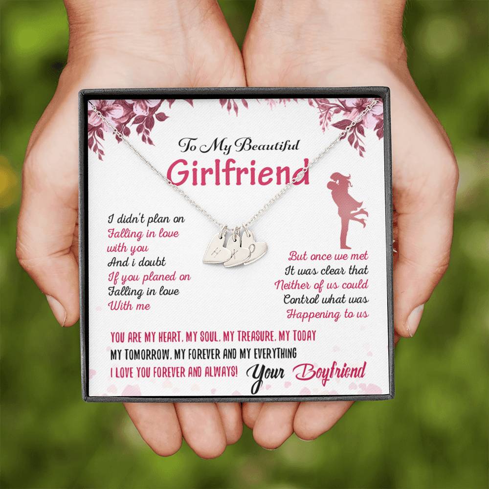 To My Girlfriend Sweetest Hearts Necklace Gift for Valentine Birthday