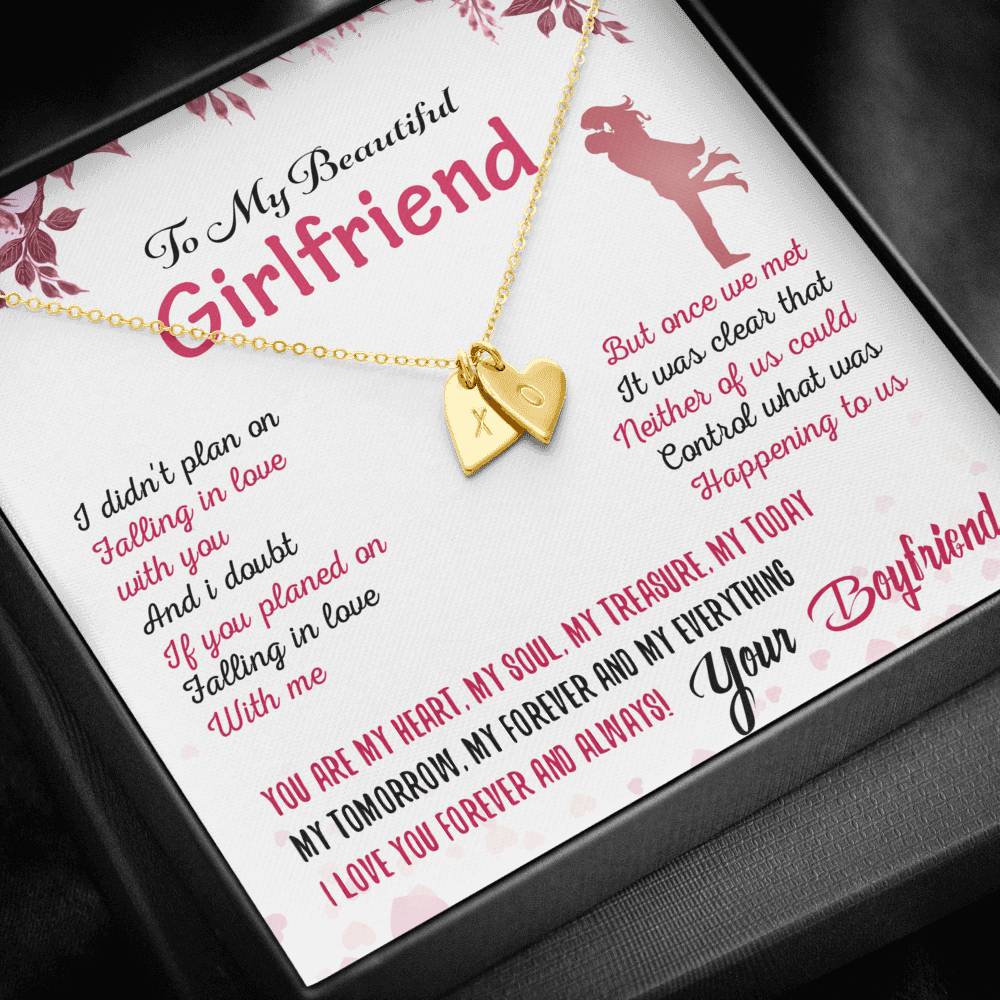To My Girlfriend Sweetest Hearts Necklace Gift for Valentine Birthday
