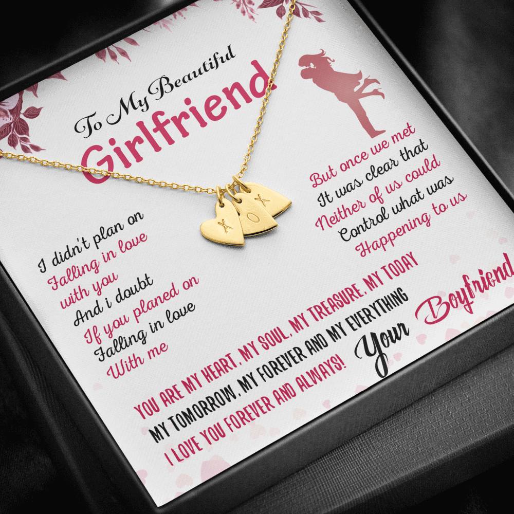 To My Girlfriend Sweetest Hearts Necklace Gift for Valentine Birthday