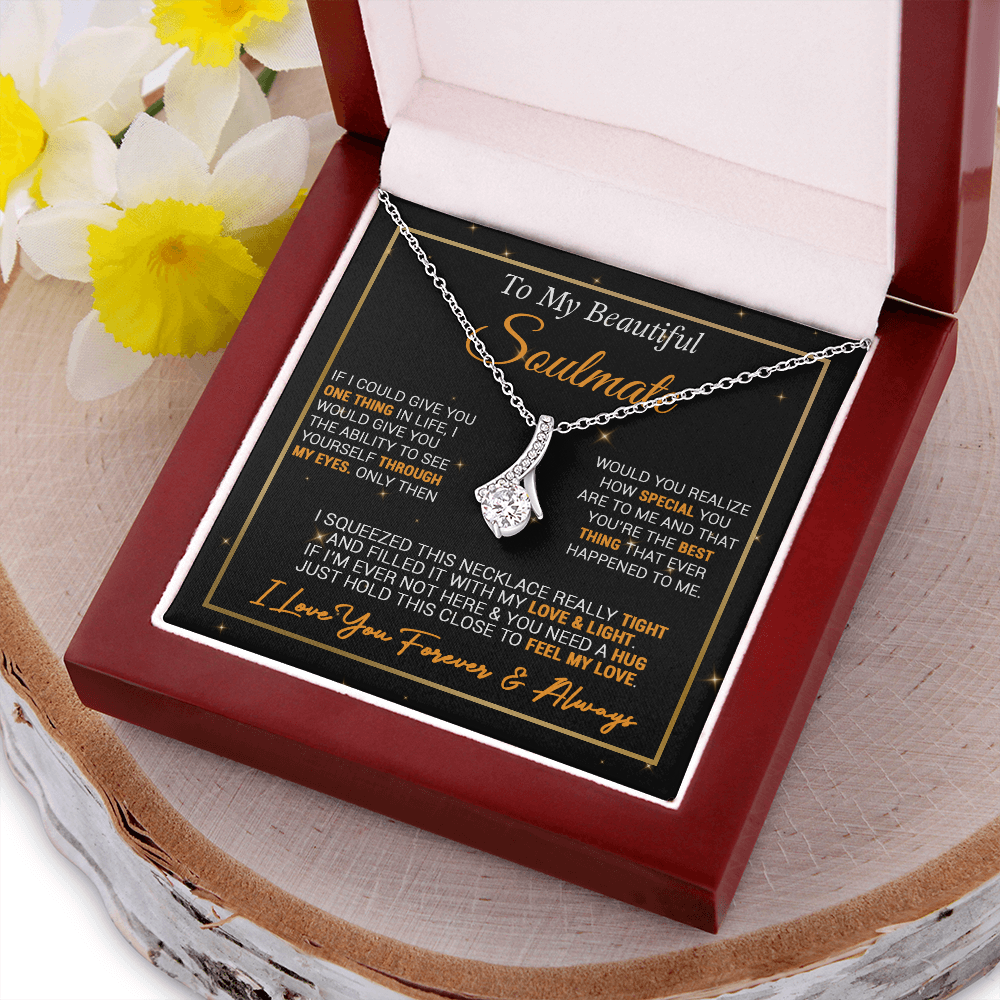 To My Soulmate Necklace Valentine Gift For Girlfriend Wife, Valentines Day