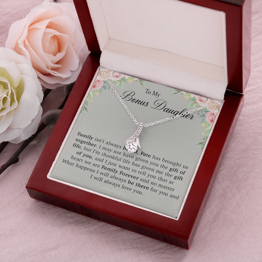 To My Bonus Daughter Necklace, Stepdaughter Gift, Bonus Daughter Birthday Gift