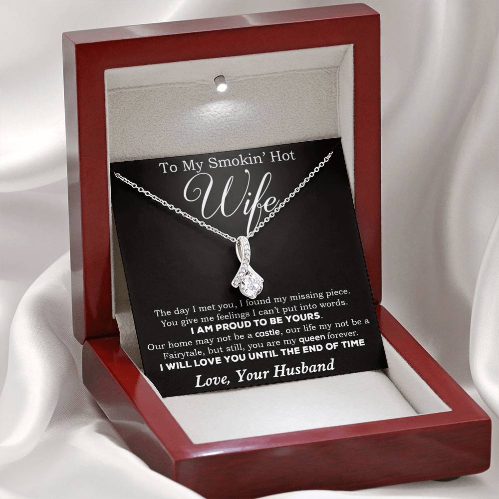 To My Smokin' Hot Wife Necklace, Birthday Necklace For Wife,Birthday Gift