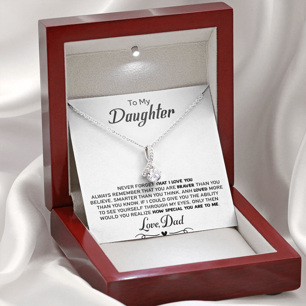 To My Daughter Necklace, Never Forget That I Love You Necklace, Gift From Father