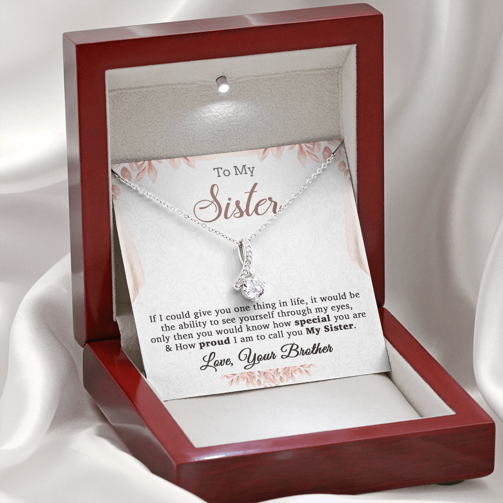 To My Sister Necklace, Brother to Sister, Birthday gift For Sister from Brother