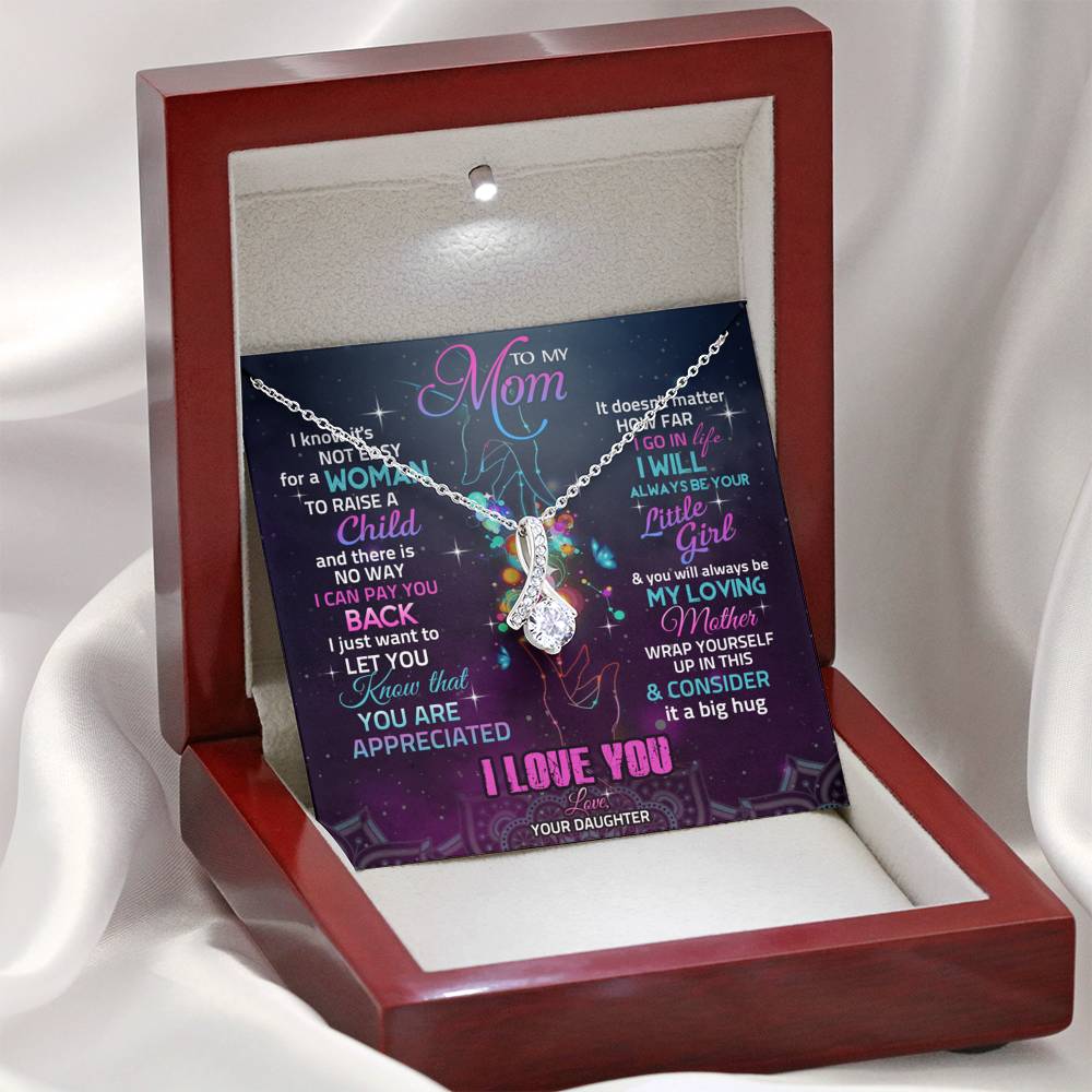 To My Mom Necklace, Gift for Mom from Daughter, Mom Wedding Gift