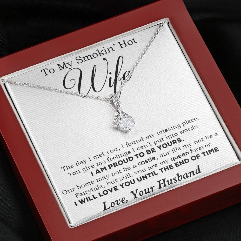 To My Smokin' Hot Wife Necklace, Birthday Necklace For Wife,Birthday Gift