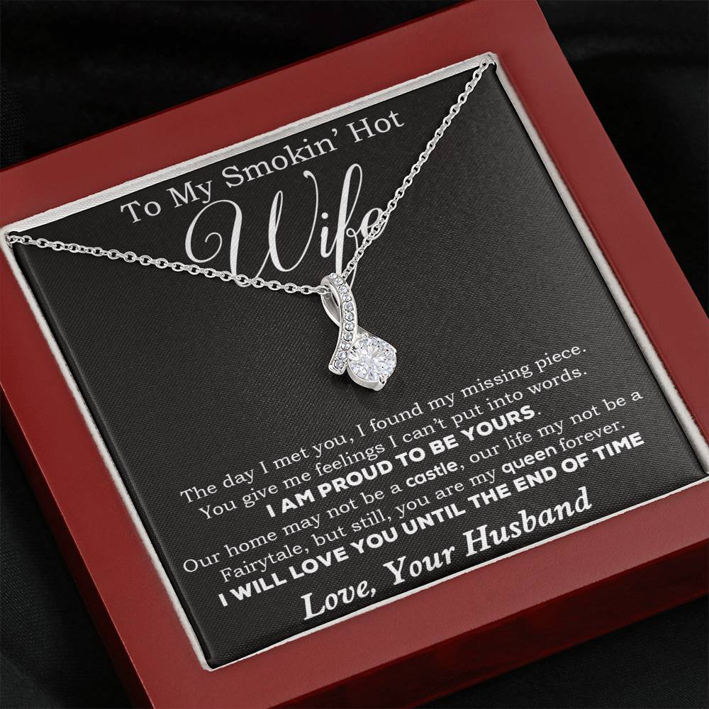 To My Smokin' Hot Wife Necklace, Birthday Necklace For Wife,Birthday Gift