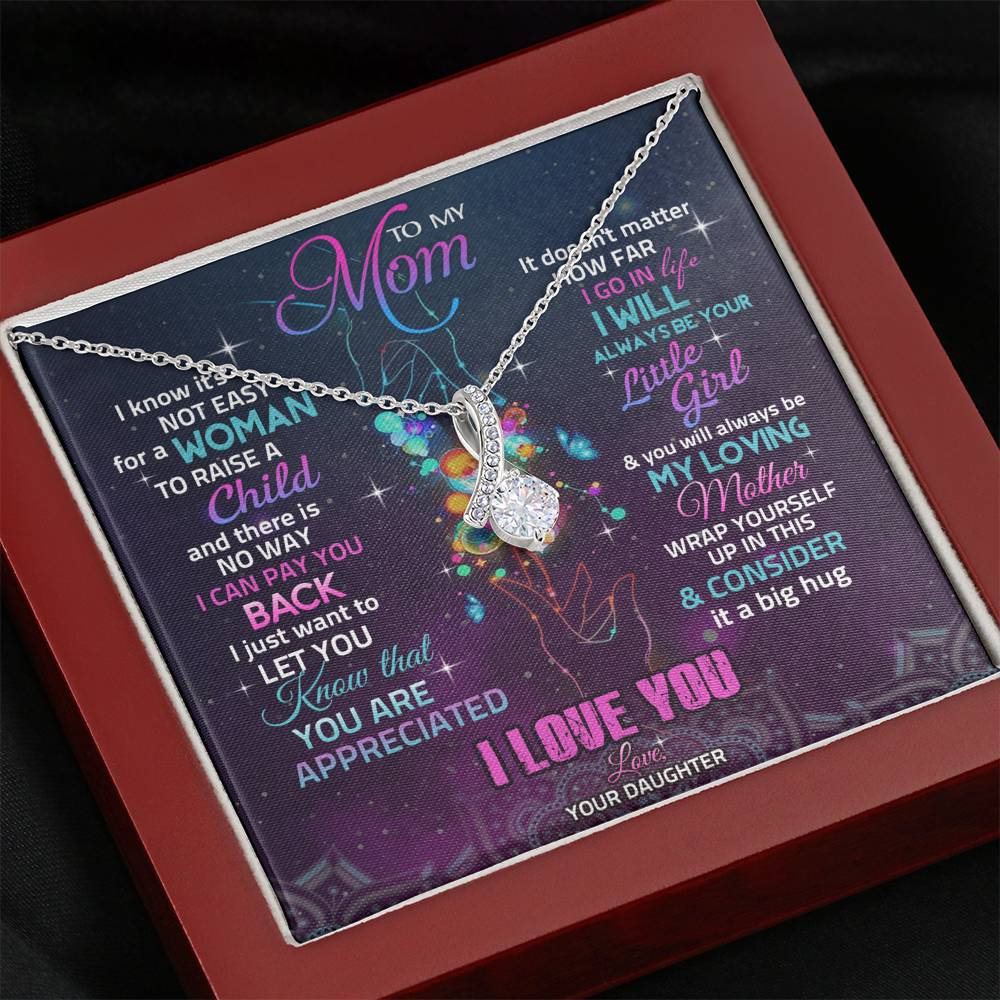 To My Mom Necklace, Gift for Mom from Daughter, Mom Wedding Gift