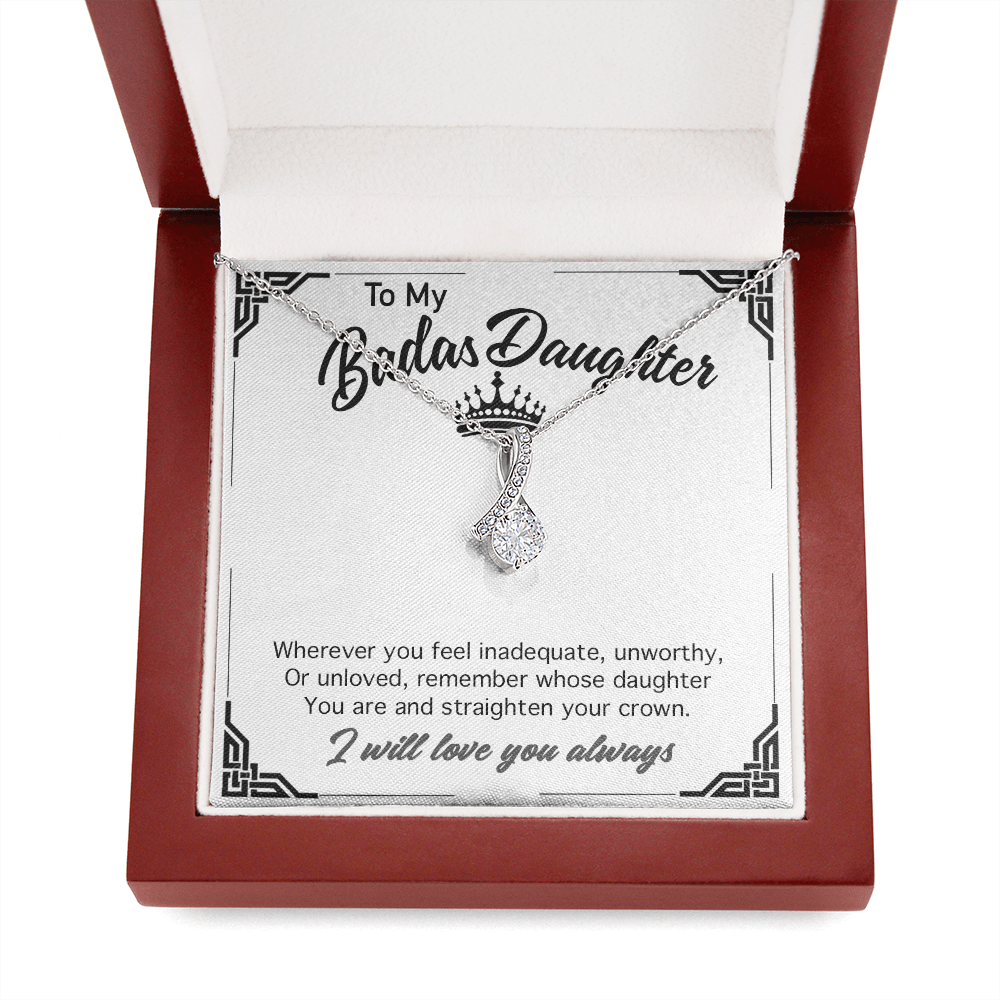 To My Badass Daughter Necklace From Mom, Badass Daughter Necklace Birthday Gift