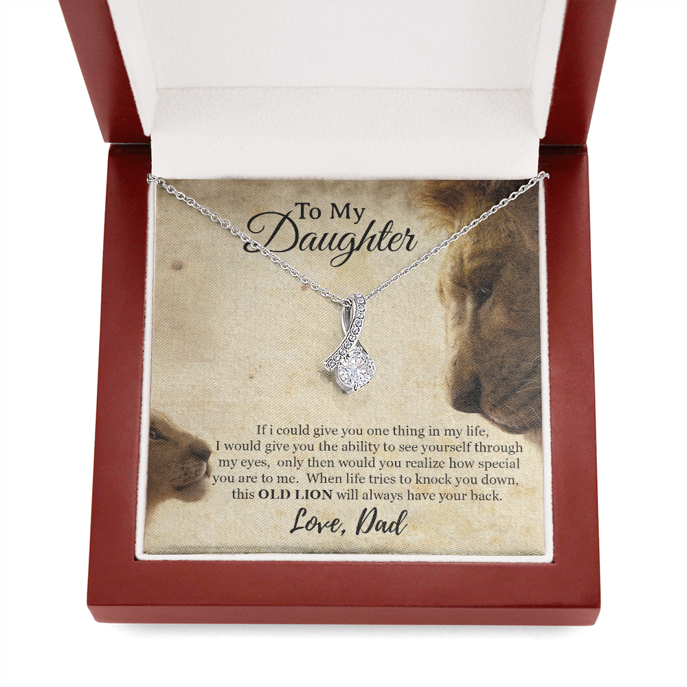 To My Daughter Necklace, Xmas Gift For Daughter From Dad, Daughter Father Lion