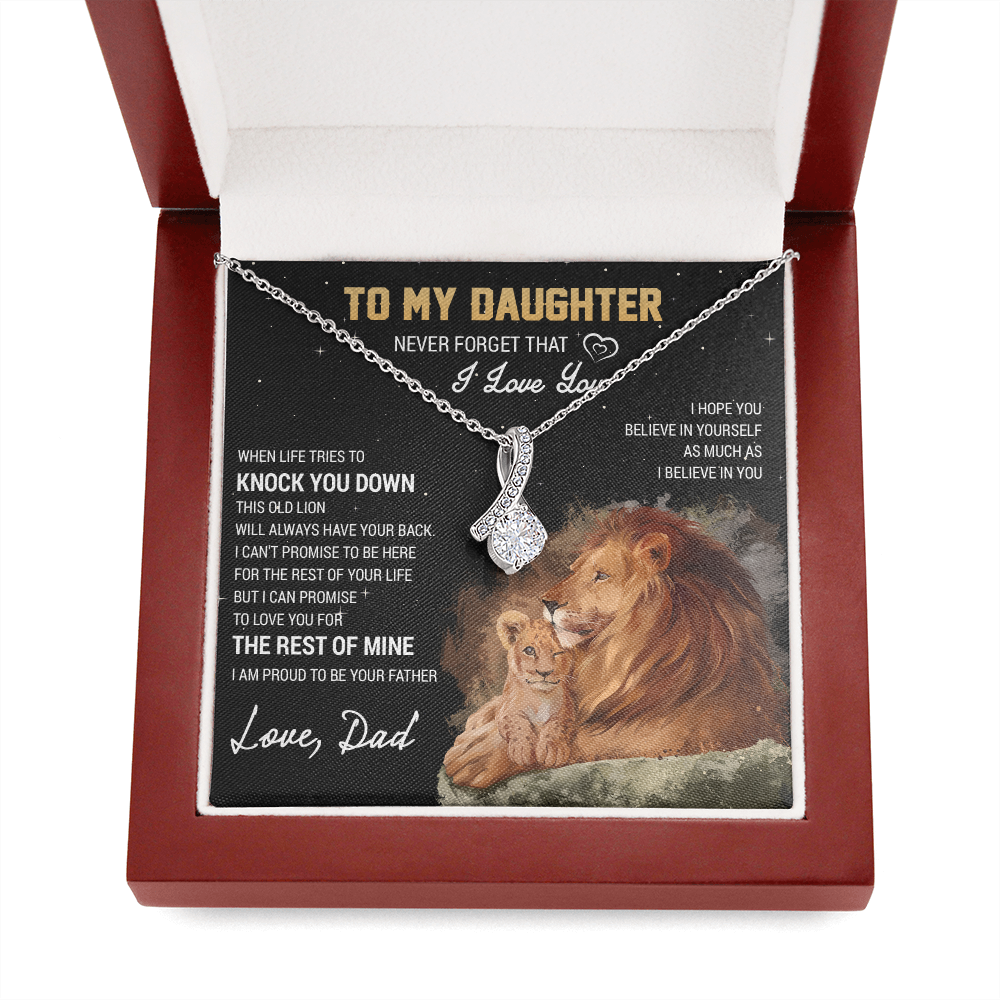 To My Daughter Necklace, Gift For Daughter From Dad, Daughter Father Lion