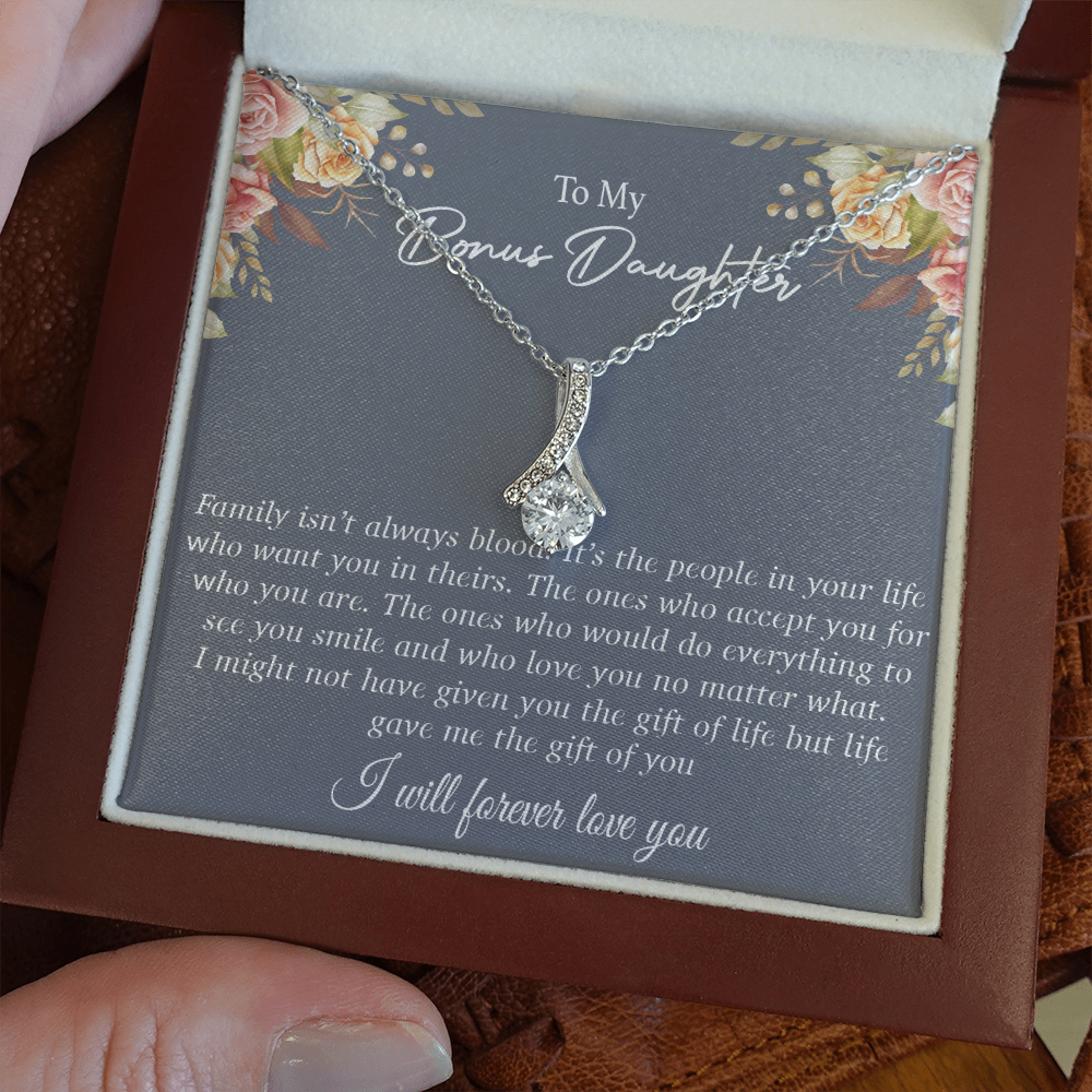 To my Bonus Daughter Necklace, Bonus Daughter, Step Daughter Gift