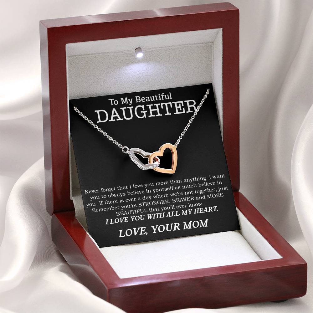 To My Beautiful Daughter Necklace, Necklace for Daughter, Daughter Gifts, Gifts for Daughter