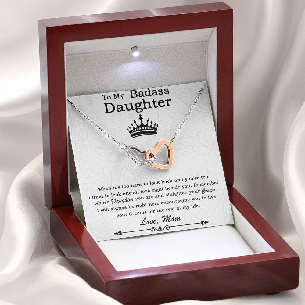 To My Badass Daughter Necklace From Mom, Badass Daughter Necklace Birthday GiFt