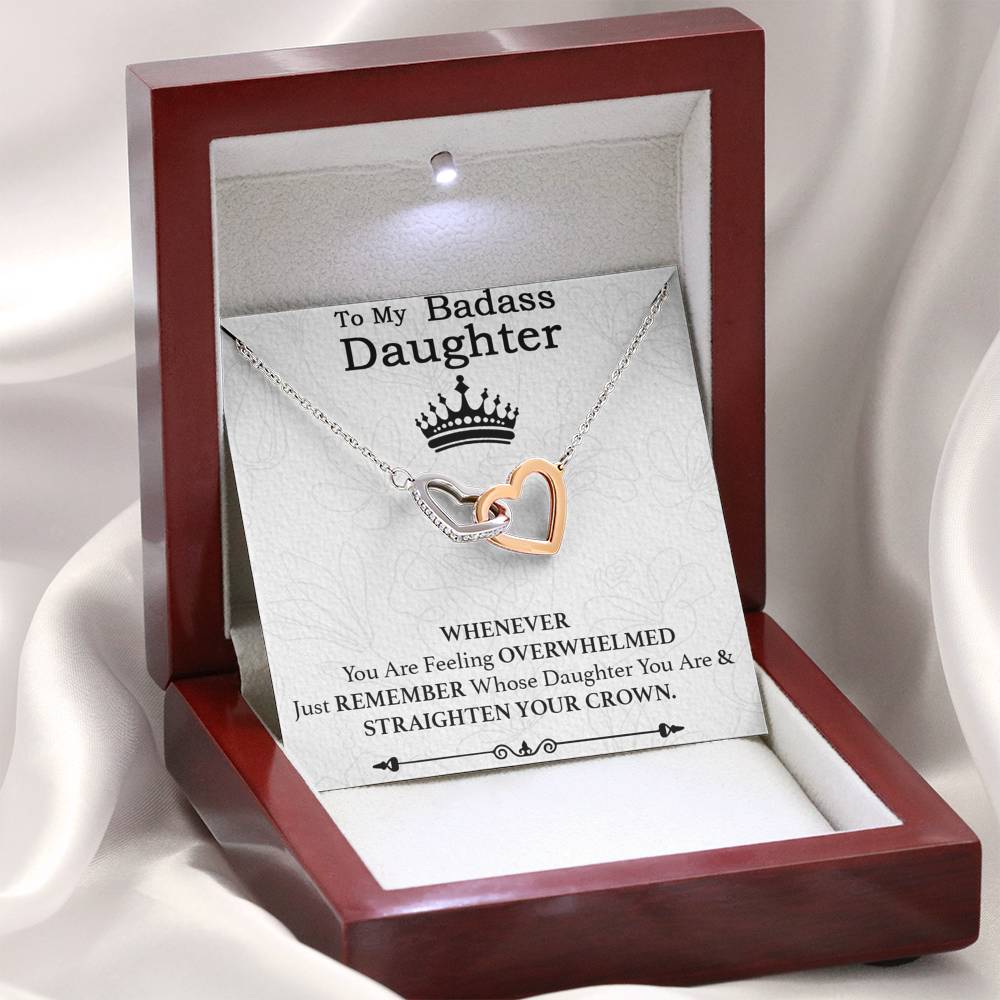 To My Badass Daughter Necklace From Mom, Badass Daughter Necklace Birthday Gift