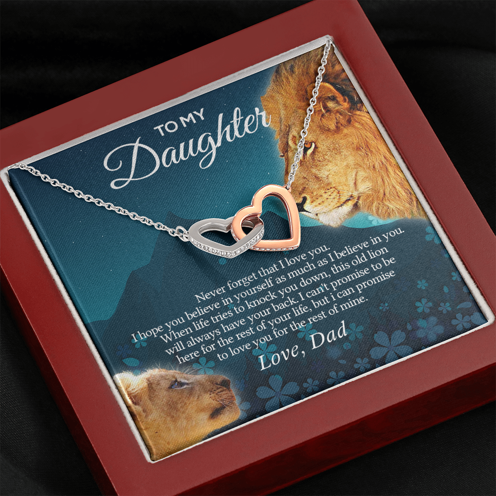 To My Daughter Necklace, Gift For Daughter From Dad, Daughter Father Lion Gift